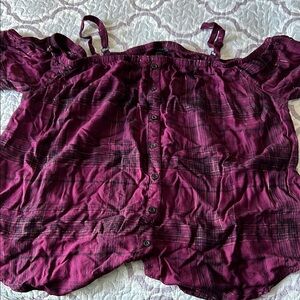 Torrid Red Off-the-Shoulder Smocked Blouse